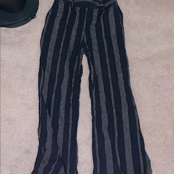 palazzo black and white striped pants - Picture 1 of 1